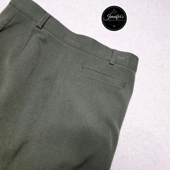 Rafaella Women's Green Flat Front Coin Pocket Dress Pants Size 10 - Picture 3 of 7